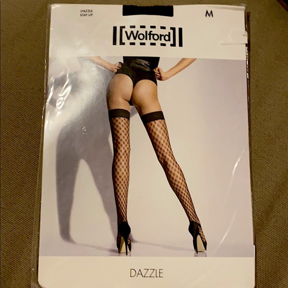 NWT- Wolford dazzle net thigh highs- Medium🖤